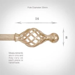 25mm Cage & Ball Finial In Old Ivory 9 25mm Cage & Ball Finial In Old Ivory -Curtains & Poles Sales 603oi 3