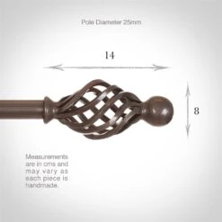 25mm Cage & Ball Finial In Polished 8 25mm Cage & Ball Finial In Polished -Curtains & Poles Sales 603po 3