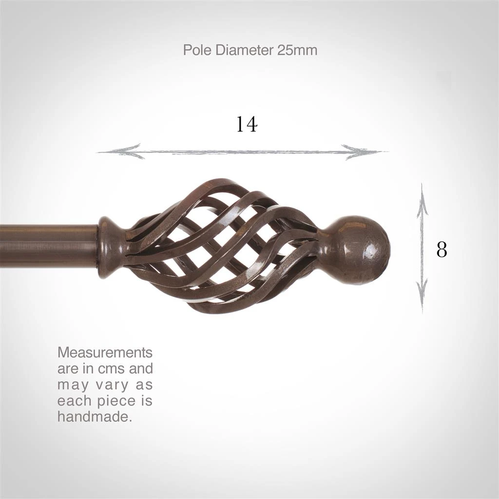 25mm Cage & Ball Finial In Polished 5 25mm Cage & Ball Finial In Polished - Image 3