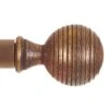 19mm Brass Reeded Ball Finial In Antiqued Brass