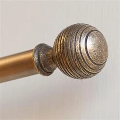 19mm Brass Reeded Ball Finial In Antiqued Brass -Curtains & Poles Sales 6057ab 4