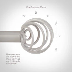 20mm Spiral Finial In Clay 8 20mm Spiral Finial In Clay -Curtains & Poles Sales 6058cl 13