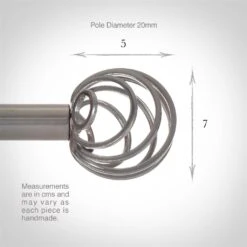 20mm Spiral Finial In Mercury 9 20mm Spiral Finial In Mercury -Curtains & Poles Sales 6058me 3