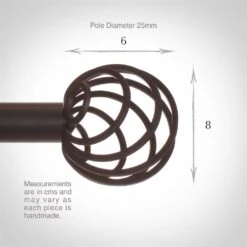 25mm Spiral Finial In Beeswax 8 25mm Spiral Finial In Beeswax -Curtains & Poles Sales 6062bw 3