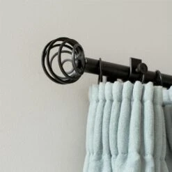 25mm Spiral Finial In Matt Black 7 25mm Spiral Finial In Matt Black -Curtains & Poles Sales 6062mb 12