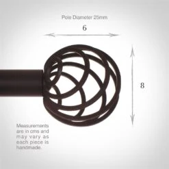 25mm Spiral Finial In Matt Black 9 25mm Spiral Finial In Matt Black -Curtains & Poles Sales 6062mb 3