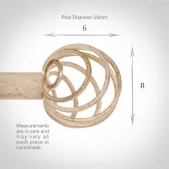 25mm Spiral Finial In Old Ivory 9 25mm Spiral Finial In Old Ivory -Curtains & Poles Sales 6062oi 3