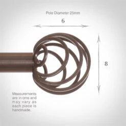 25mm Spiral Finial In Polished -Curtains & Poles Sales 6062po 3