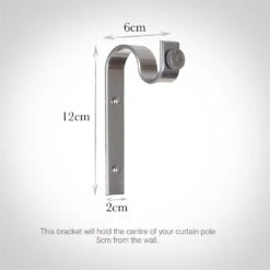 20mm Chapel Standard Bracket In Mercury 9 20mm Chapel Standard Bracket In Mercury -Curtains & Poles Sales 6067me 13