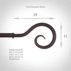 25mm Bishop's Crook Finial In Beeswax -Curtains & Poles Sales 606bw 3