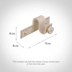 12mm Chapel Centre Bracket In Old Ivory -Curtains & Poles Sales 6070oi 13