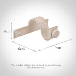 20mm Chapel Centre Bracket In Old Ivory -Curtains & Poles Sales 6071oi 13