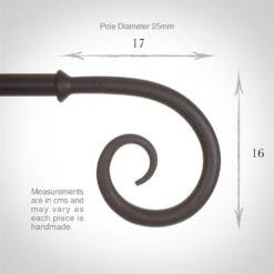 25mm Crook Finial In Beeswax -Curtains & Poles Sales 607bw 3