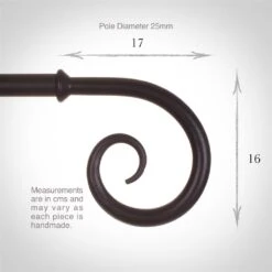 25mm Crook Finial In Matt Black 9 25mm Crook Finial In Matt Black -Curtains & Poles Sales 607mb 3