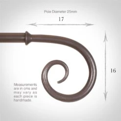 25mm Crook Finial In Polished -Curtains & Poles Sales 607po 3