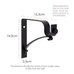 25mm Chapel Extended Standard Bracket In Matt Black -Curtains & Poles Sales 6080MB 13