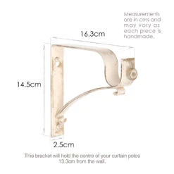 25mm Chapel Extended Standard Bracket In Old Ivory -Curtains & Poles Sales 6080OI 13