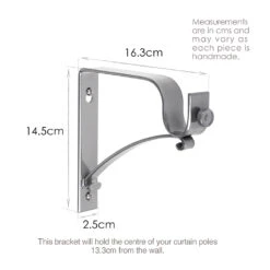 25mm Chapel Extended Standard Bracket In Polished -Curtains & Poles Sales 6080PO 13