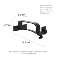 25mm Chapel Extended Centre Bracket In Matt Black -Curtains & Poles Sales 6081MB 13