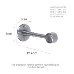 20mm Extended Sleeve Bracket In Mercury -Curtains & Poles Sales 6082ME 13