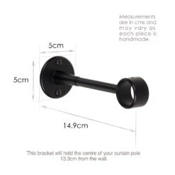 25mm Extended Sleeve Bracket In Matt Black -Curtains & Poles Sales 6083MB 13