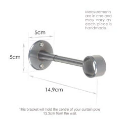 25mm Extended Sleeve Bracket In Mercury -Curtains & Poles Sales 6083ME 13