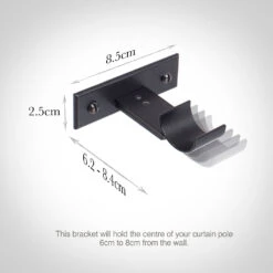 25mm Chapel Passing Bracket, Matt Black -Curtains & Poles Sales 6091mb 13