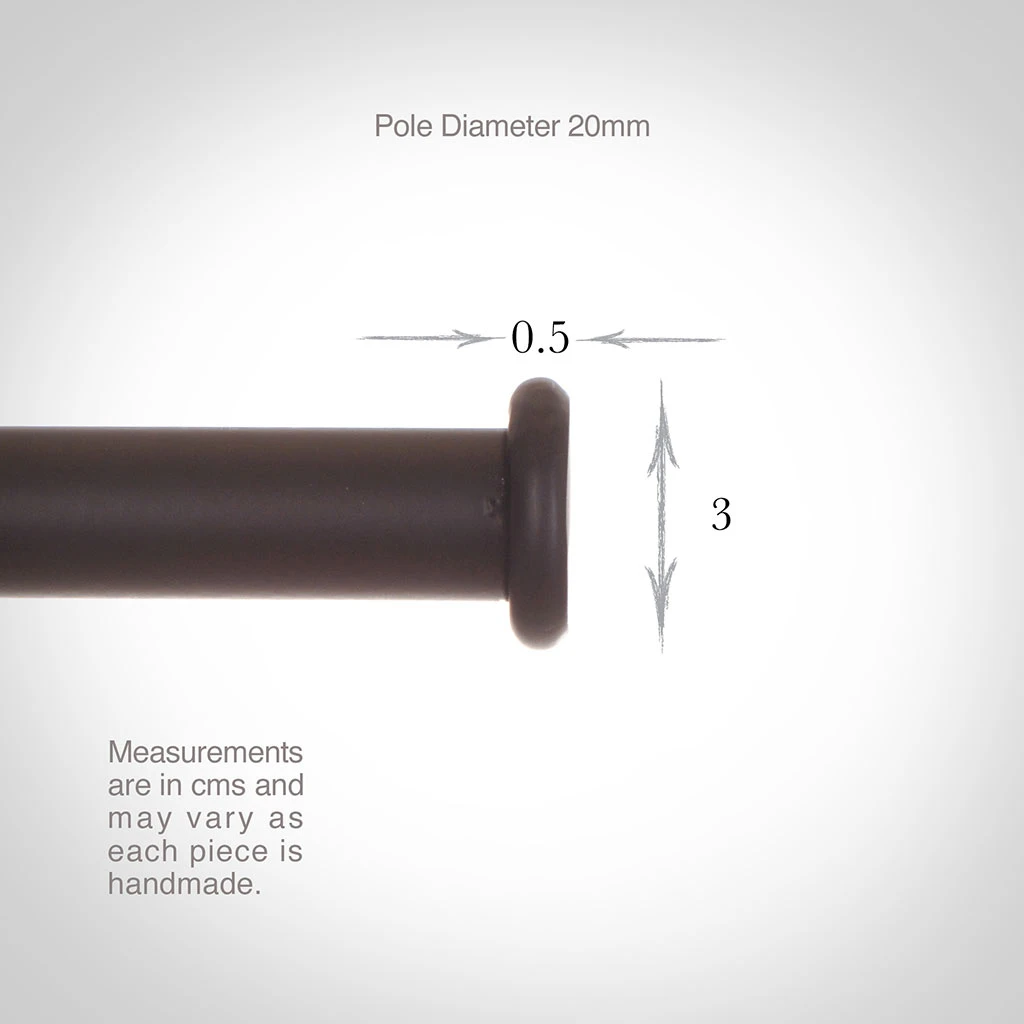 20mm Button Finial In Matt Black 5 20mm Button Finial In Matt Black - Image 3