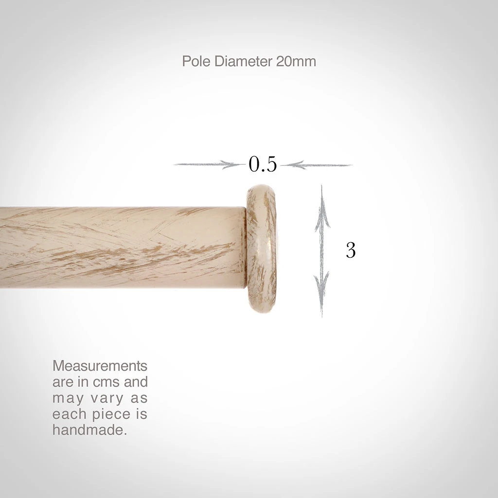 20mm Button Finial In Old Ivory 5 20mm Button Finial In Old Ivory - Image 3