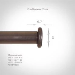 20mm Button Finial In Polished -Curtains & Poles Sales 620po 3