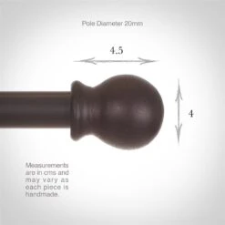 20mm Cannonball Finial In Beeswax -Curtains & Poles Sales 621bw 3 1