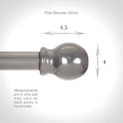 20mm Cannonball Finial In Mercury 9 20mm Cannonball Finial In Mercury -Curtains & Poles Sales 621me 3