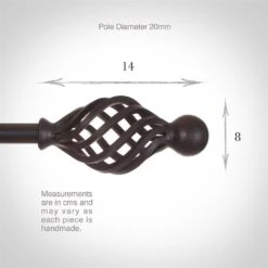 20mm Cage & Ball Finial In Beeswax -Curtains & Poles Sales 622bw 3