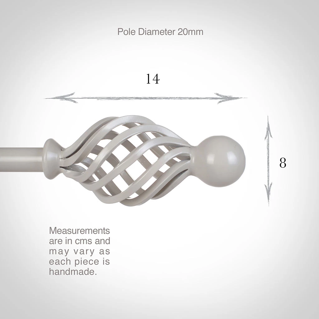 20mm Cage & Ball Finial In Clay 5 20mm Cage & Ball Finial In Clay - Image 3