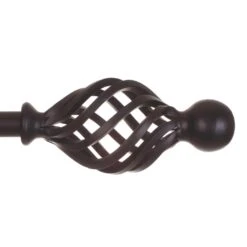Curtains & Poles Sales 25 20mm Cage & Ball Finial In Matt Black