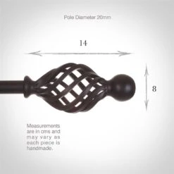 20mm Cage & Ball Finial In Matt Black -Curtains & Poles Sales 622mb 3