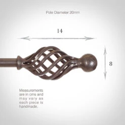 20mm Cage & Ball Finial In Polished 8 20mm Cage & Ball Finial In Polished -Curtains & Poles Sales 622po 13