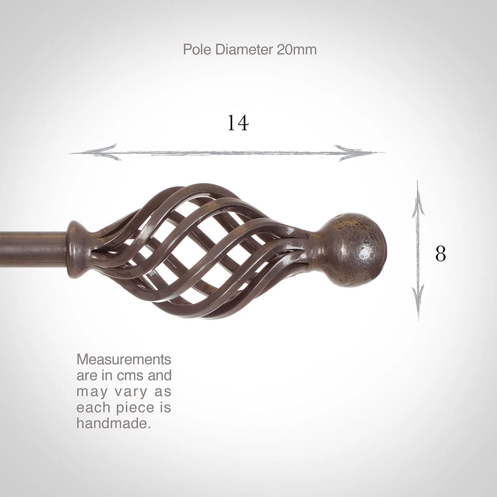 20mm Cage & Ball Finial In Polished 5 20mm Cage & Ball Finial In Polished - Image 3