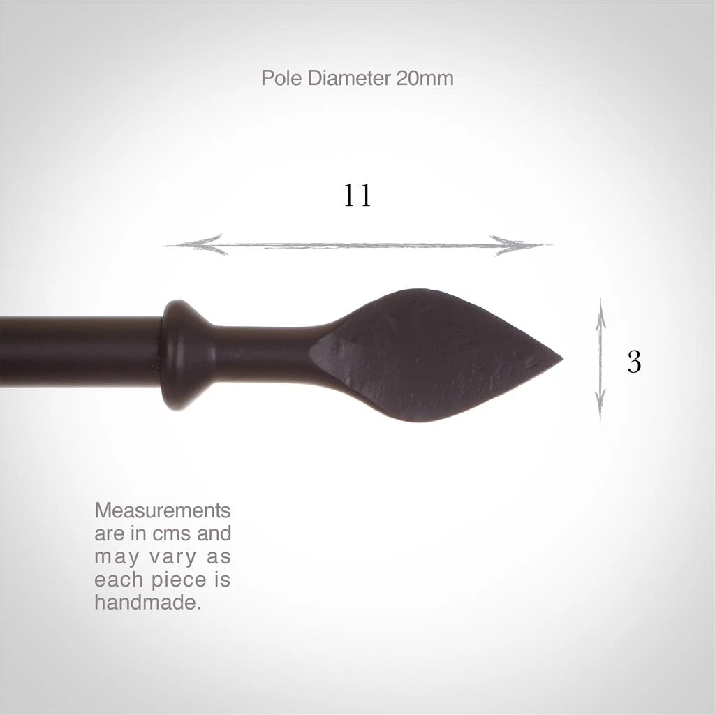 20mm Spear Finial In Matt Black 6 20mm Spear Finial In Matt Black - Image 4