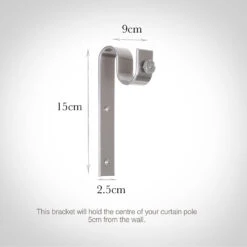 25mm Chapel Standard Bracket In Mercury 8 25mm Chapel Standard Bracket In Mercury -Curtains & Poles Sales 6251me 13