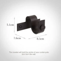25mm Chapel Centre Bracket In Beeswax -Curtains & Poles Sales 6252bw 13