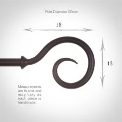 20mm Bishop's Crook Finial In Matt Black 10 20mm Bishop's Crook Finial In Matt Black -Curtains & Poles Sales 625mb 3