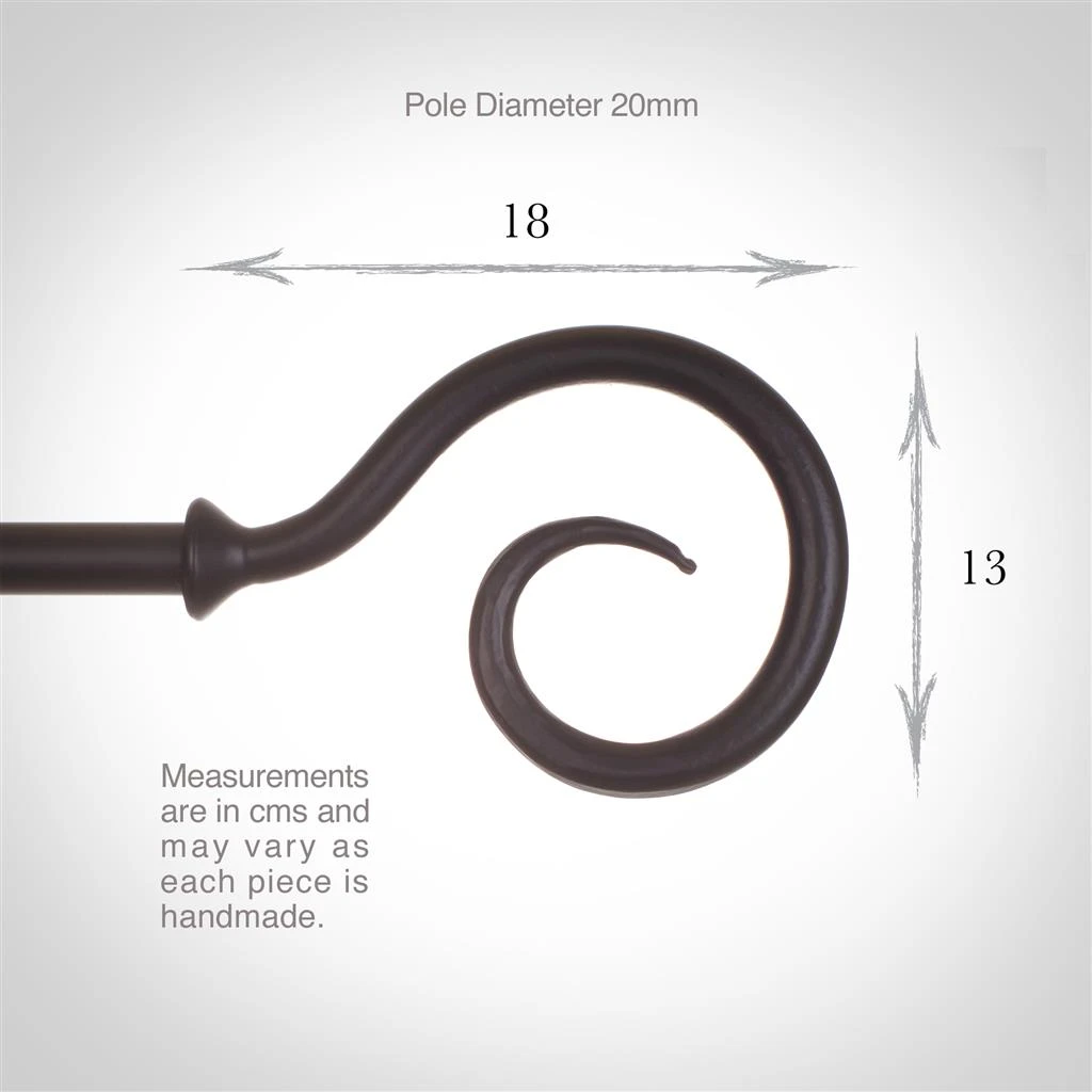 20mm Bishop's Crook Finial In Matt Black 6 20mm Bishop's Crook Finial In Matt Black - Image 4