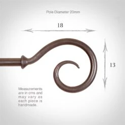 20mm Bishop's Crook Finial In Polished -Curtains & Poles Sales 625po 3