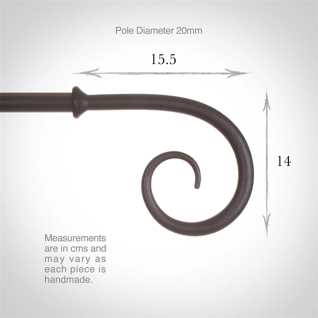 20mm Crook Finial In Beeswax 5 20mm Crook Finial In Beeswax - Image 3