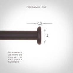 12mm Button Finial In Matt Black -Curtains & Poles Sales 628mb 13