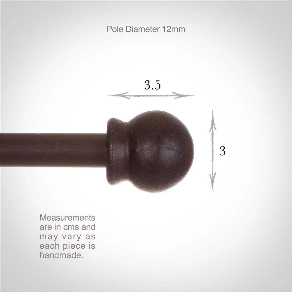 12mm Cannonball Finial In Beeswax 3 12mm Cannonball Finial In Beeswax