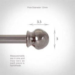 12mm Cannonball Finial In Mercury 7 12mm Cannonball Finial In Mercury -Curtains & Poles Sales 629me 3