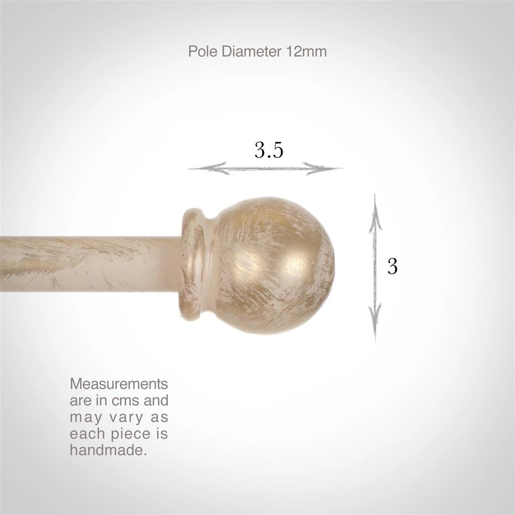 12mm Cannonball Finial In Old Ivory 5 12mm Cannonball Finial In Old Ivory - Image 3