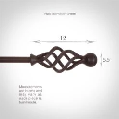 12mm Cage & Ball Finial In Beeswax -Curtains & Poles Sales 630bw 3